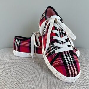 Kate Spade Pink Plaid Sneakers